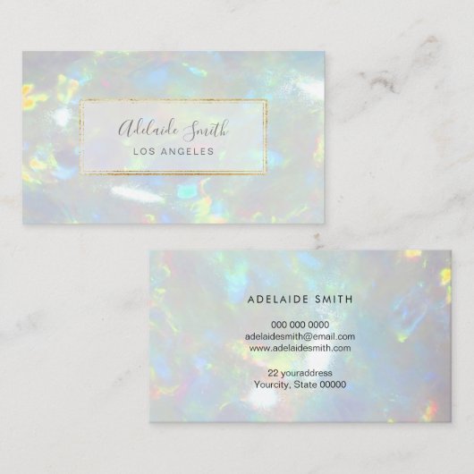Carte De Visite arrière - plan opal (Devant / Derrière)