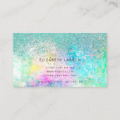 Carte De Visite Arrière - plan Opal Parties scintillant bleu Aqua (Dos)
