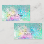 Carte De Visite Arrière - plan Opal Parties scintillant bleu Aqua (Devant / Derrière)