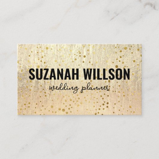 Carte De Visite Arrière - plan Or Élégant Avec Paint Or (Devant)