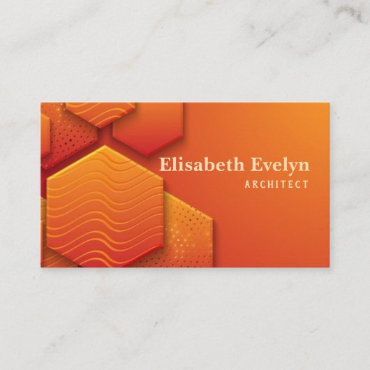 Carte De Visite arrière - plan orange texturé de style 3d (Devant)