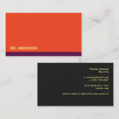 Carte De Visite Arrière - plan orange violet (Devant / Derrière)