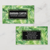 Carte De Visite Arrière - plan Palm Leaf (Devant / Derrière)