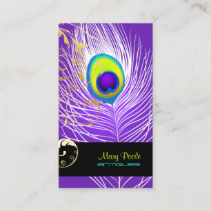 Carte De Visite Arrière - plan/paon de PixDezines