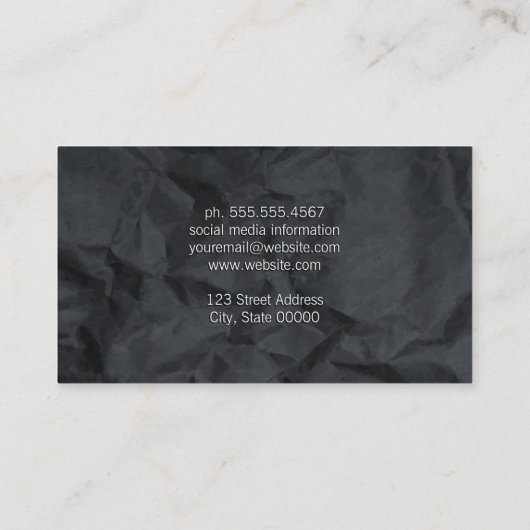 Carte De Visite Arrière - plan papier endommagé (Dos)