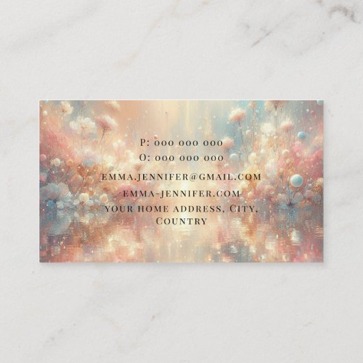 Carte De Visite Arrière - plan parties scintillant magique (Dos)