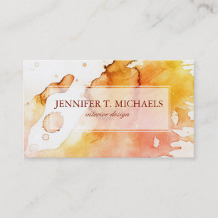 Carte De Visite arrière - plan peint à la main à l'aquarelle Ab
