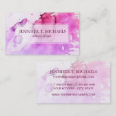 Carte De Visite Arrière - plan peint à la main d'aquarelle (Devant / Derrière)