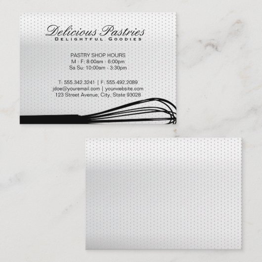 Carte De Visite Arrière - plan perforé | Whisk Chef (Devant / Derrière)