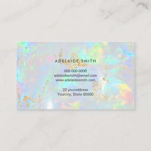 Carte De Visite arrière - plan photo opal (Dos)
