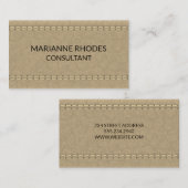 Carte De Visite Arrière - plan pointu en cuir (Devant / Derrière)