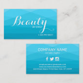 Carte De Visite Arrière - plan Polygonal Bleu (Devant / Derrière)