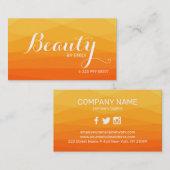 Carte De Visite Arrière - plan Polygonal Jaune Et Orange (Devant / Derrière)