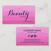 Carte De Visite Arrière - plan polygonal rose (Devant / Derrière)