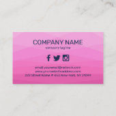 Carte De Visite Arrière - plan polygonal rose (Dos)