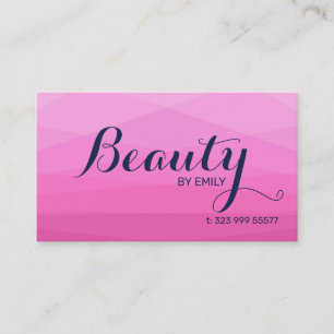 Carte De Visite Arrière - plan polygonal rose