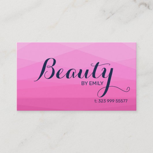 Carte De Visite Arrière - plan polygonal rose (Devant)