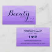 Carte De Visite Arrière - plan polygonal violet (Devant / Derrière)