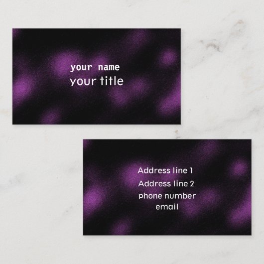 Carte De Visite Arrière - plan pourpre foncé (Devant / Derrière)