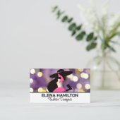 Carte De Visite Arrière - plan Purple Bokeh | Logo du modèle de mo (Debout devant)