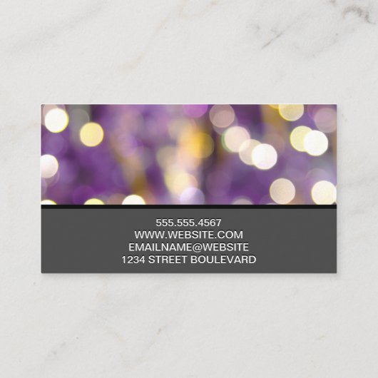 Carte De Visite Arrière - plan Purple Bokeh | Modèles de mode (Dos)