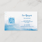 Carte de visite Arrière - plan QR Code Blue Waterc (Dos)