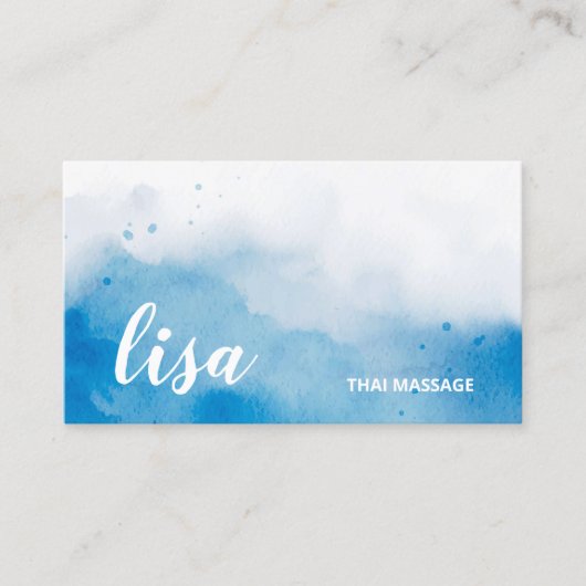 Carte de visite Arrière - plan QR Code Blue Waterc (Devant)