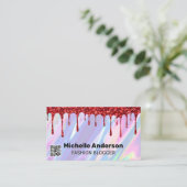 Carte De Visite Arrière - plan Rainbow Liquid | QR | PARTIES SCINT (Debout devant)