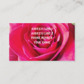 Carte De Visite Arrière - plan Red Rose (Dos)