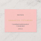 Carte De Visite Arrière - plan rose, anneaux d'effet or, professio (Dos)