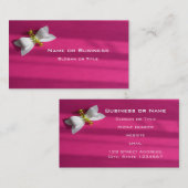 Carte De Visite Arrière - plan rose avec un cou blanc (Devant / Derrière)