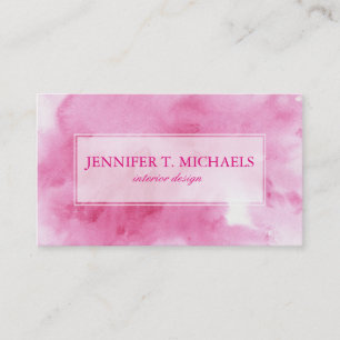 Carte De Visite arrière - plan rose d'aquarelle pour le votre