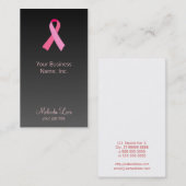 Carte De Visite Arrière - plan rose de gradient de ruban (Devant / Derrière)