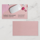 Carte De Visite Arrière - plan rose de l'espace de travail de bure (Devant / Derrière)