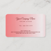 Carte de visite Arrière - plan rose et blanc métal (Dos)