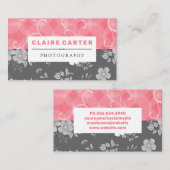 Carte De Visite Arrière - plan rose floral | Arrière - plan de fle (Devant / Derrière)
