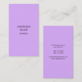 Carte De Visite Arrière - plan rose pâle Mauve vertical Plain mode (Devant / Derrière)