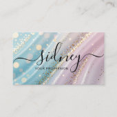 Carte De Visite arrière - plan rose parties scintillant (Devant)