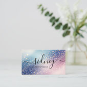 Carte De Visite arrière - plan rose parties scintillant (Debout devant)