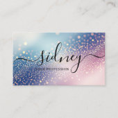 Carte De Visite arrière - plan rose parties scintillant (Devant)