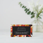 Carte De Visite Arrière - plan rouge Abstrait moderne (Debout devant)