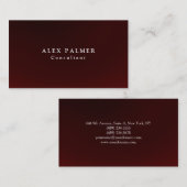 Carte De Visite Arrière - plan rouge brun simple original (Devant / Derrière)