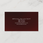 Carte De Visite Arrière - plan rouge brun simple original (Dos)