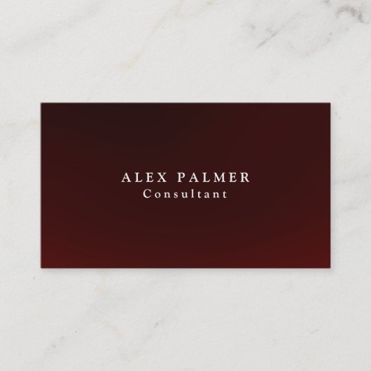 Carte De Visite Arrière - plan rouge brun simple original (Devant)