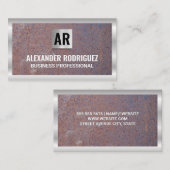 Carte De Visite Arrière - plan rouillé | Bordure métallique (Devant / Derrière)