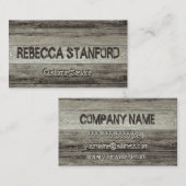 Carte De Visite Arrière - plan rustique en bois (Devant / Derrière)