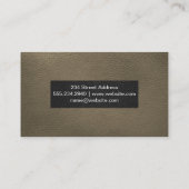 Carte De Visite Arrière - plan Sepia Leather (Dos)