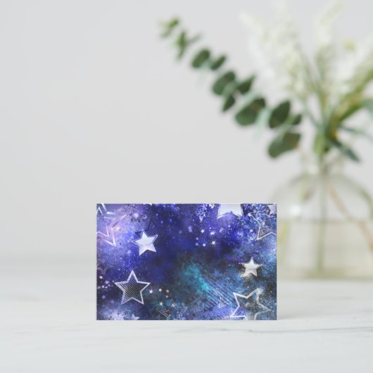 Carte De Visite Arrière - plan spatial avec étoiles (Debout devant)