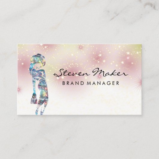 Carte De Visite Arrière - plan Star Dust | Logo du modèle de mode (Devant)