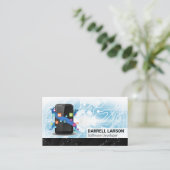 Carte De Visite Arrière - plan technologique | Logo Logiciel Appli (Debout devant)